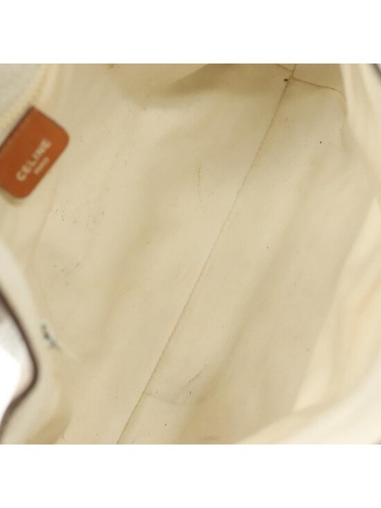 Authentic CELINE Shoulder Bag Leather White Silver - Picture 3 of 16